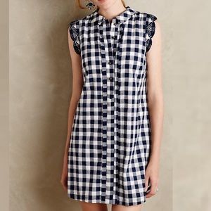 SPRING SALE Anthropologie Dear Creatures Trinette Gingham Shirtdress